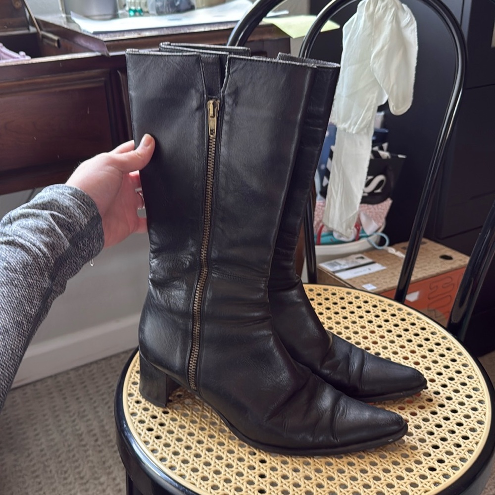 Vintage Leather Heeled Boots